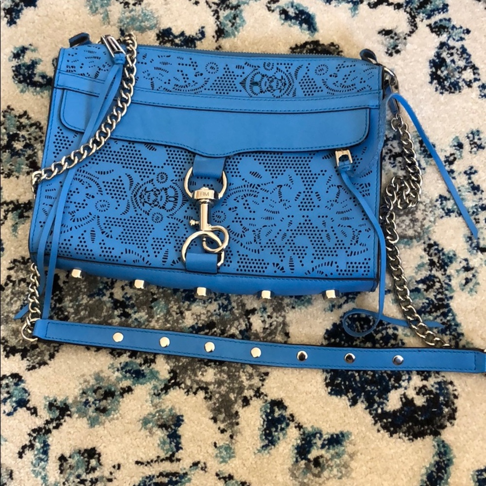Blue laser cut specialty Rebecca Minkoff crossbody